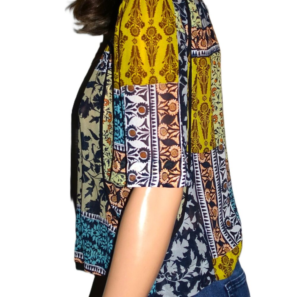 Weston Boho Patchwork Blouse Xs - image 4